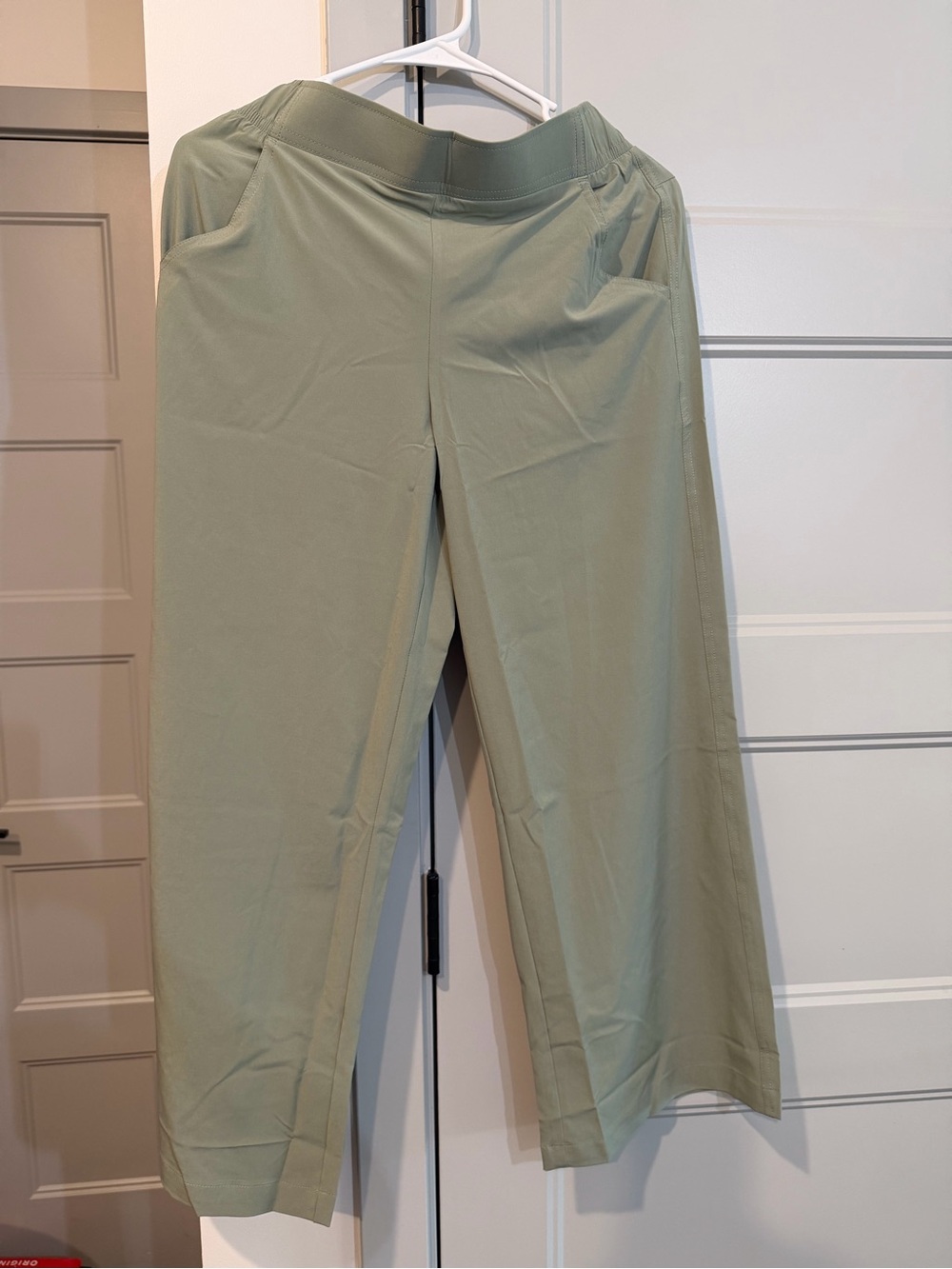 Eddie Bauer Wide-Leg Pull-On Pants in Sage Green